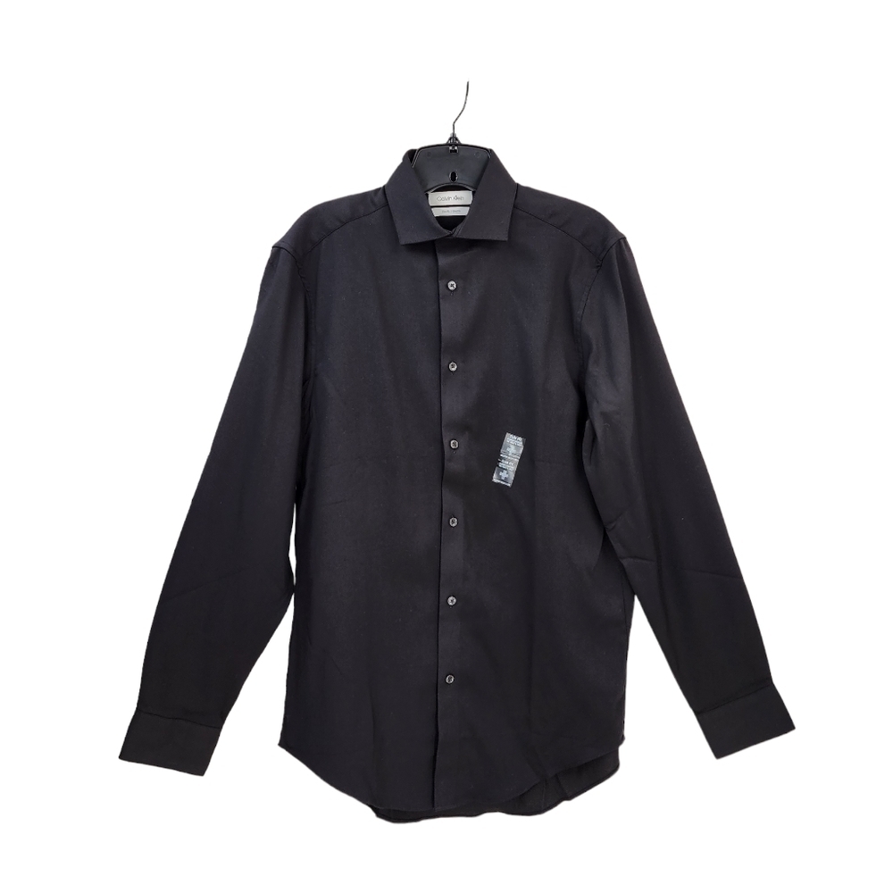 Calvin Klein Men's Black Slim Stretch Dress Shirt